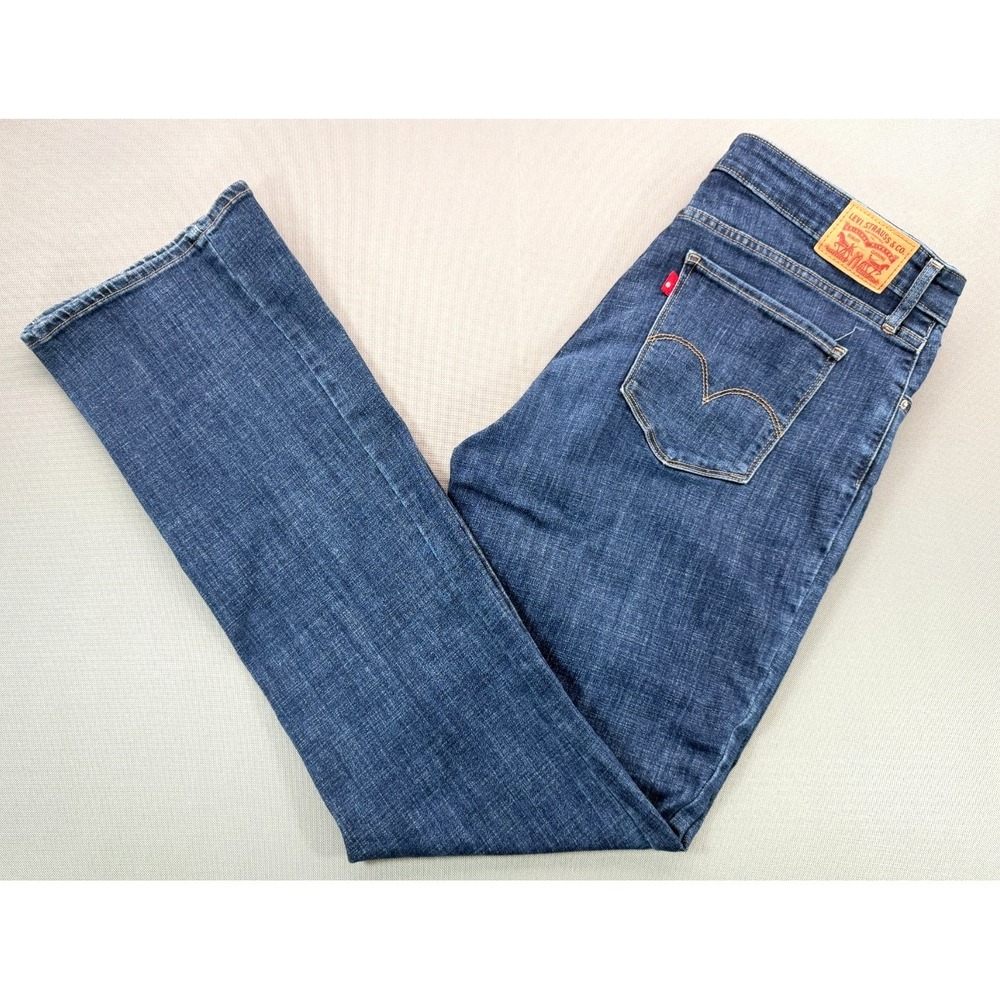 Levis 725 High Rise Bootcut Jeans | Womens 32x34 Dark Wash *RARE Blank Red Tab* - Picture 1 of 16